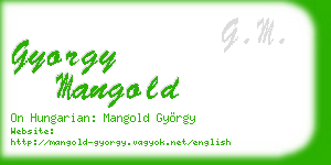 gyorgy mangold business card